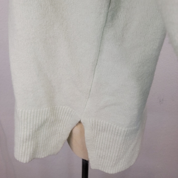 J Crew XS Tunic V Neck Sweater Stretch Wool Oversized Green BB400 - Picture 3 of 7